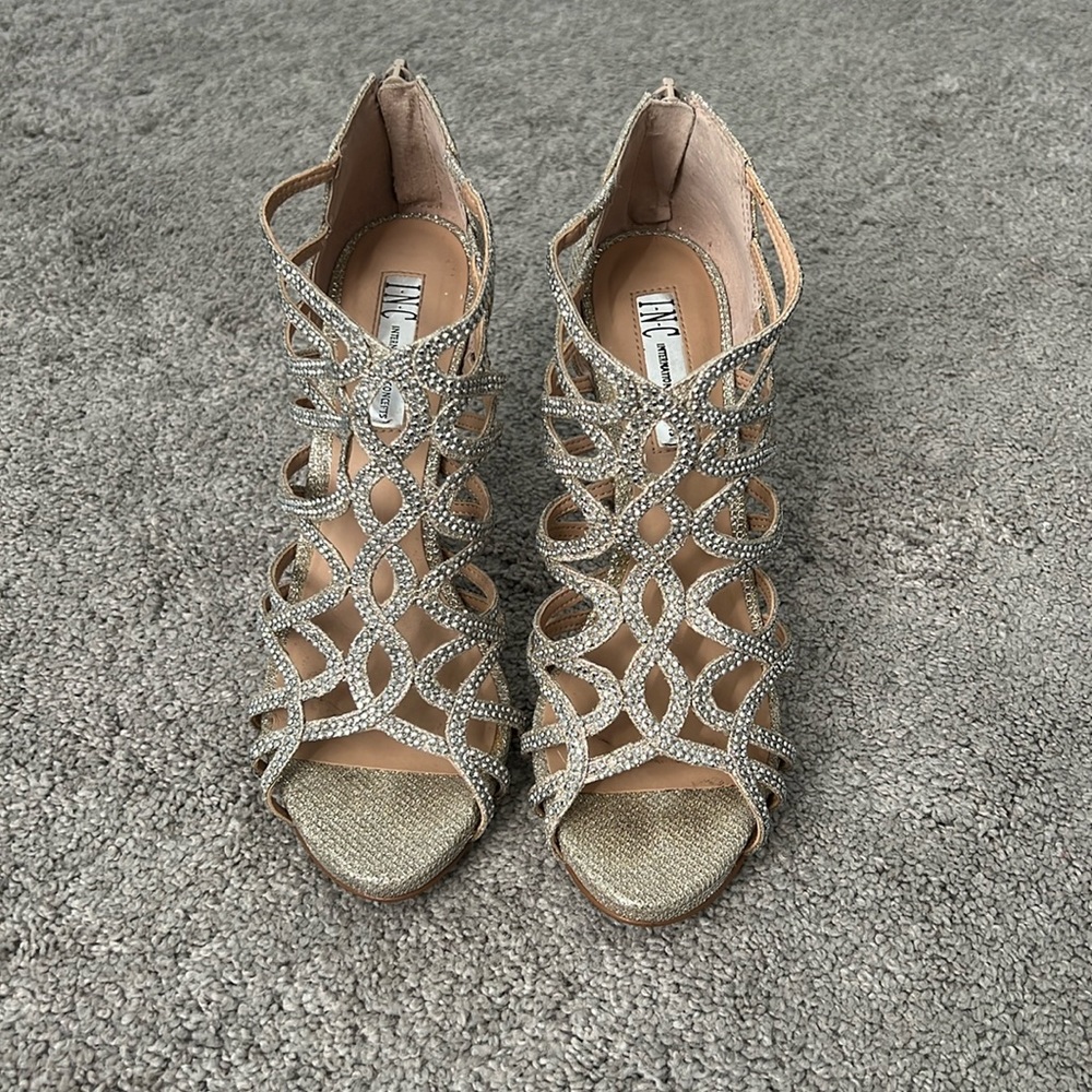 INC International Concepts Silver Heel